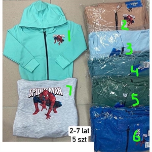Bluza chłopięca rozpinana na zamek z kapturem produkt Turecki  2-7 lat