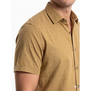 Koszula męska we wzór krótki rękaw krój slim fit produkt Turecki  M-2XL