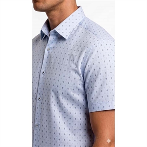Koszula męska we wzór krótki rękaw krój slim fit produkt Turecki  M-2XL