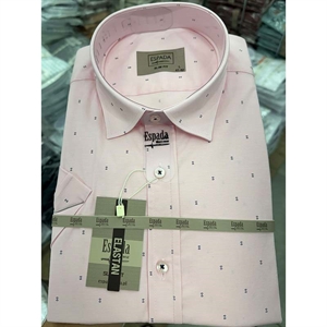 Koszula męska we wzór krótki rękaw krój slim fit produkt Turecki  M-2XL