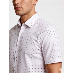 Koszula męska we wzór krótki rękaw krój slim fit produkt Turecki  M-2XL