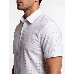 Koszula męska we wzór krótki rękaw krój slim fit produkt Turecki  M-2XL