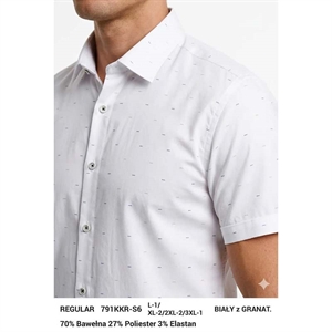 Koszula męska we wzór na krótki rękaw krój regular fit produkt Turecki  L-3XL