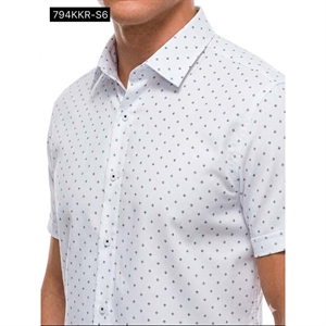 Koszula męska we wzór na krótki rękaw krój regular fit produkt Turecki  L-3XL