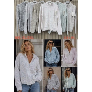 Sweter damski rozpinany na zamek