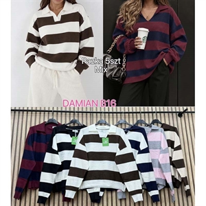 Sweter damski z dekoltem w serek