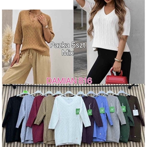 Sweter damski z dekoltem w serek