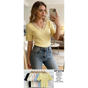 Sweter damski z dekoltem w serek