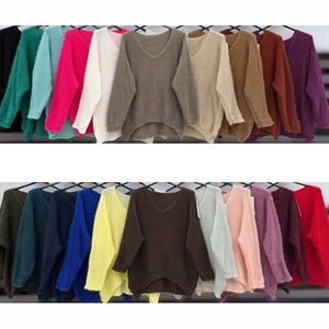 Sweter damski z dekoltem w serek