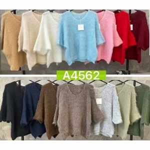 Sweter damski z dekoltem w serek