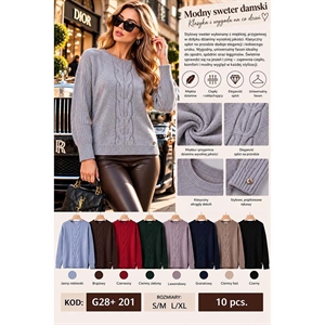 Sweter damski okrągły  S/M-L/XL