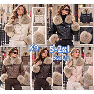 Kurtka skórzana z futerkiem  S-2XL