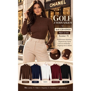 Sweter damski z golfem