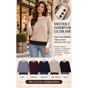 Sweter damski okrągły  M/L-L/XL