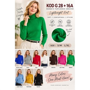 Sweter damski z golfem  S/M-L/XL