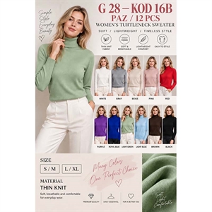 Sweter damski z golfem  S/M-L/XL