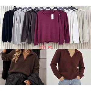 Sweter damski z dekoltem w serek