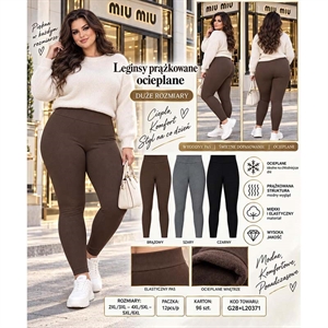 Legginsy prążkowane ocieplane  2XL/3XL-5XL/6XL