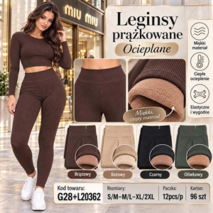 Legginsy prążkowane ocieplane  S/M-XL/2XL