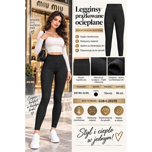 Legginsy prążkowane ocieplane  S/M-XL/2XL