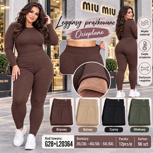 Legginsy prążkowane ocieplane  2XL/3XL-5XL/6XL