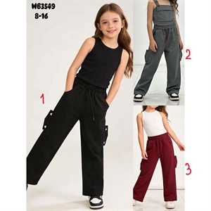 Spodnie dziewczęce z szerokimi nogawkami (8-16)