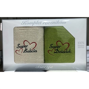 Komplet ręczniki na Dzień Babci i Dziadka 2x(70x140cm)