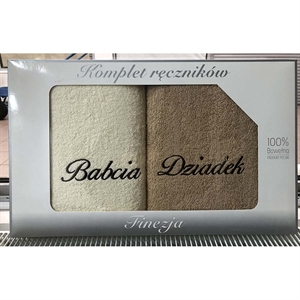 Komplet ręczniki na Dzień Babci i Dziadka 2x(70x140cm)