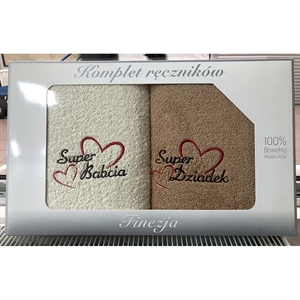 Komplet ręczniki na Dzień Babci i Dziadka 2x(70x140cm)