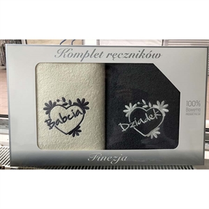 Komplet ręczniki na Dzień Babci i Dziadka 2x(70x140cm)