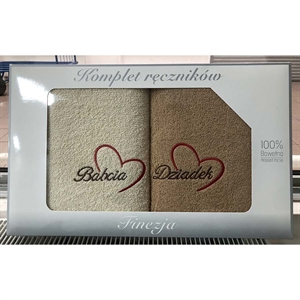 Komplet ręczniki na Dzień Babci i Dziadka 2x(70x140cm)