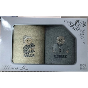 Komplet ręczniki na Dzień Babci i Dziadka 2x(70x140cm)