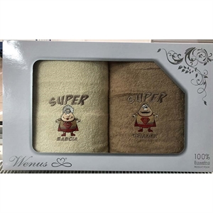 Komplet ręczniki na Dzień Babci i Dziadka 2x(70x140cm)