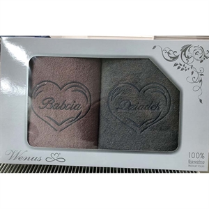 Komplet ręczniki na Dzień Babci i Dziadka 2x(70x140cm)