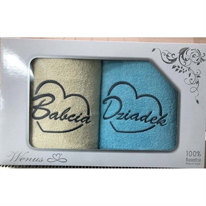 Komplet ręczniki na Dzień Babci i Dziadka 2x(70x140cm)