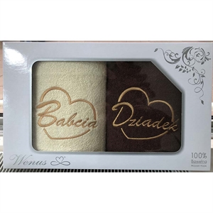 Komplet ręczniki na Dzień Babci i Dziadka 2x(70x140cm)