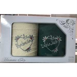 Komplet ręczniki na Dzień Babci i Dziadka 2x(70x140cm)