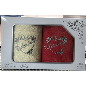 Komplet ręczniki na Dzień Babci i Dziadka 2x(70x140cm)