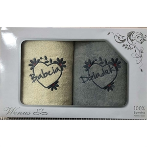 Komplet ręczniki na Dzień Babci i Dziadka 2x(70x140cm)