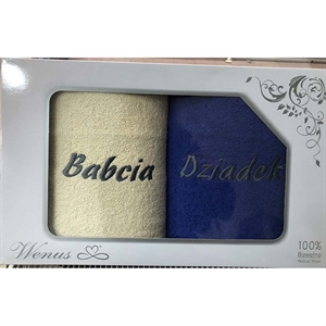 Komplet ręczniki na Dzień Babci i Dziadka 2x(70x140cm)