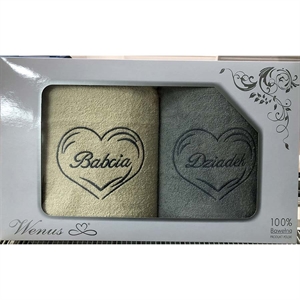 Komplet ręczniki na Dzień Babci i Dziadka 2x(70x140cm)