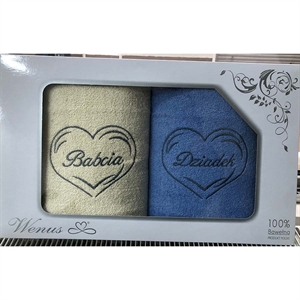 Komplet ręczniki na Dzień Babci i Dziadka 2x(70x140cm)