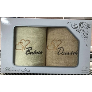 Komplet ręczniki na Dzień Babci i Dziadka 2x(70x140cm)