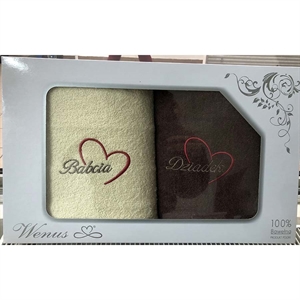 Komplet ręczniki na Dzień Babci i Dziadka 2x(70x140cm)