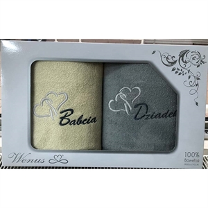 Komplet ręczniki na Dzień Babci i Dziadka 2x(70x140cm)