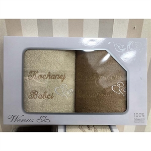 Komplet ręczniki na Dzień Babci i Dziadka 2x(70x140cm)