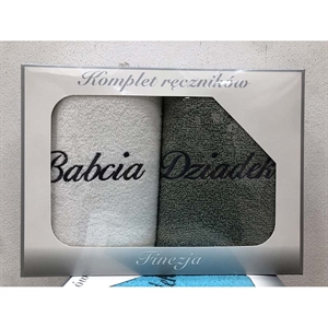 Komplet ręczniki na Dzień Babci i Dziadka 2x(50x100cm)