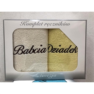 Komplet ręczniki na Dzień Babci i Dziadka 2x(50x100cm)
