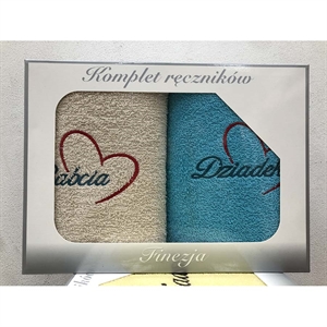Komplet ręczniki na Dzień Babci i Dziadka 2x(50x100cm)