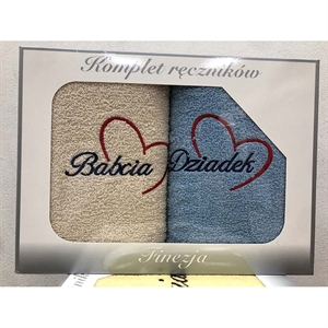 Komplet ręczniki na Dzień Babci i Dziadka 2x(50x100cm)